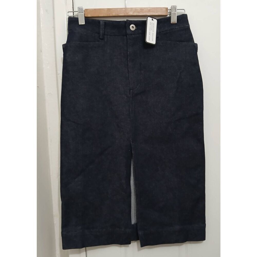 Heirloom amalgam new york womens small pencil jeans skirt dark blue split front